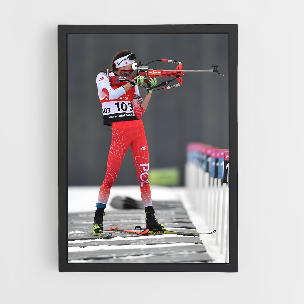 Poster Maîtresse des Neiges – affiche Biathlon (vue 2)